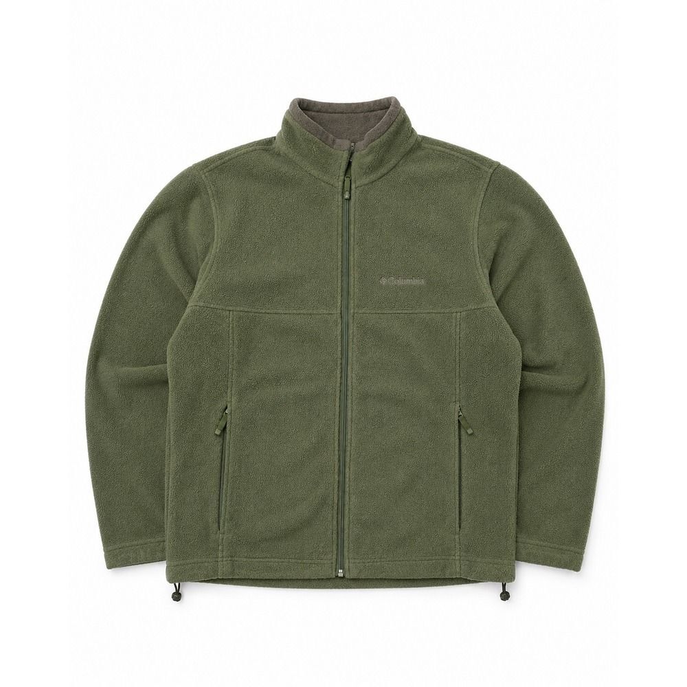 Columbia Steens Mountain WM6113 Mens Green Full Zip Fleece Jacket Mock Neck